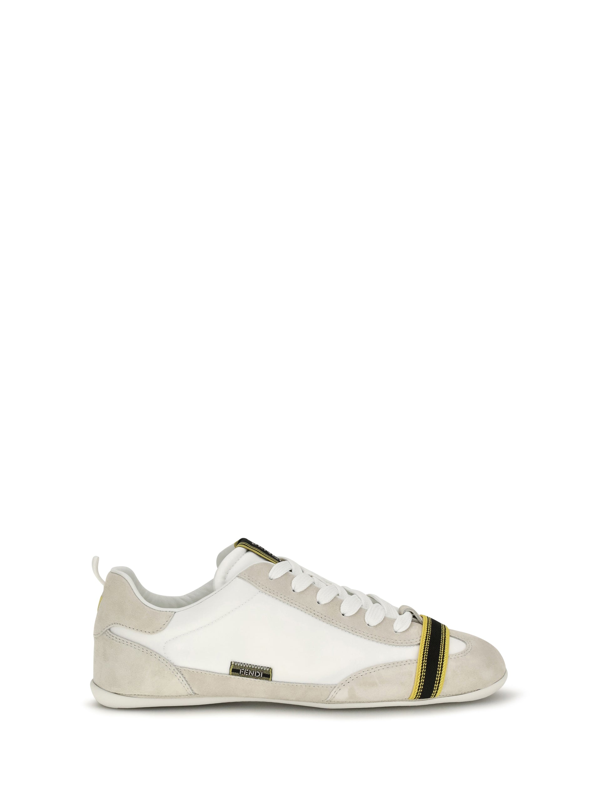 Fendi Men Wrap Suede And Fabric Sneakers FENDI