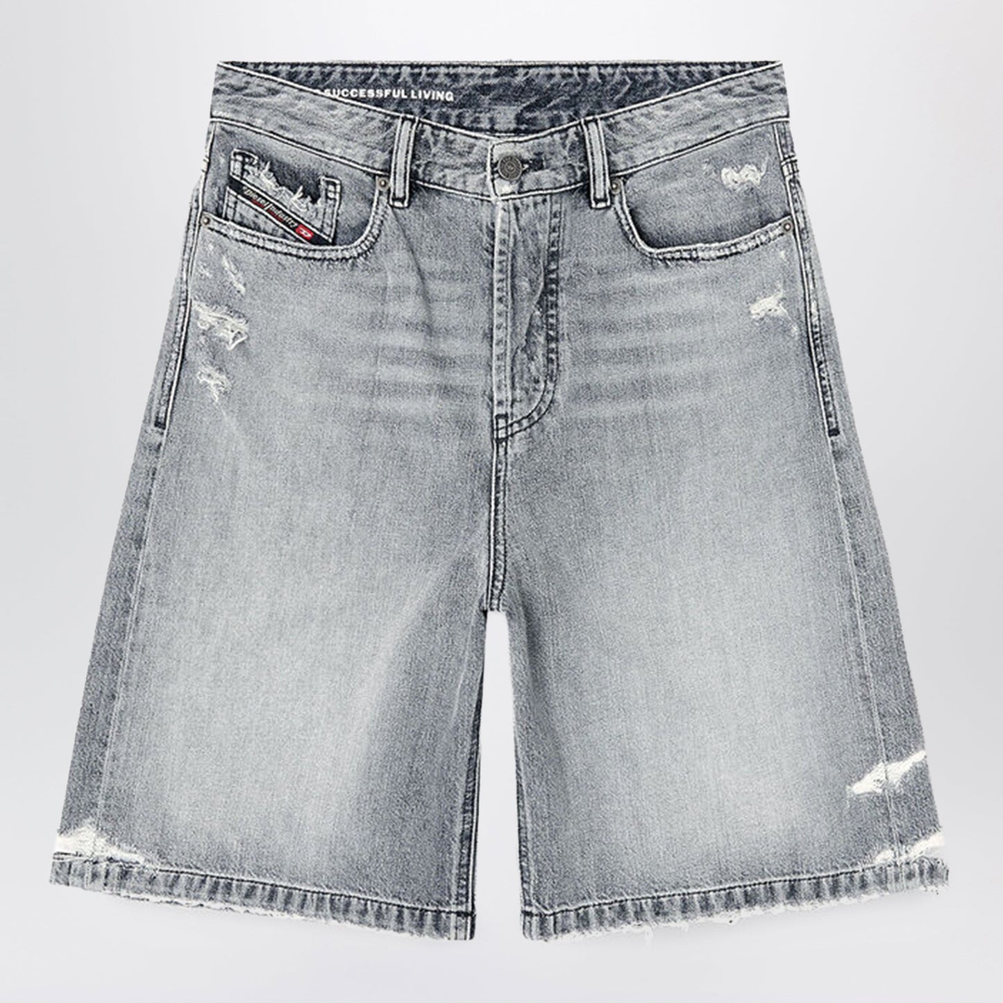 Diesel De-Sire Grey Denim Bermuda Shorts Women DIESEL