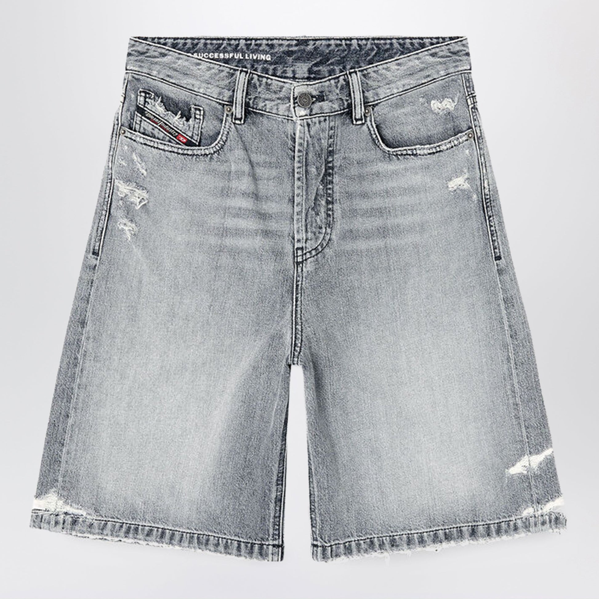 Diesel De-Sire Grey Denim Bermuda Shorts Women DIESEL