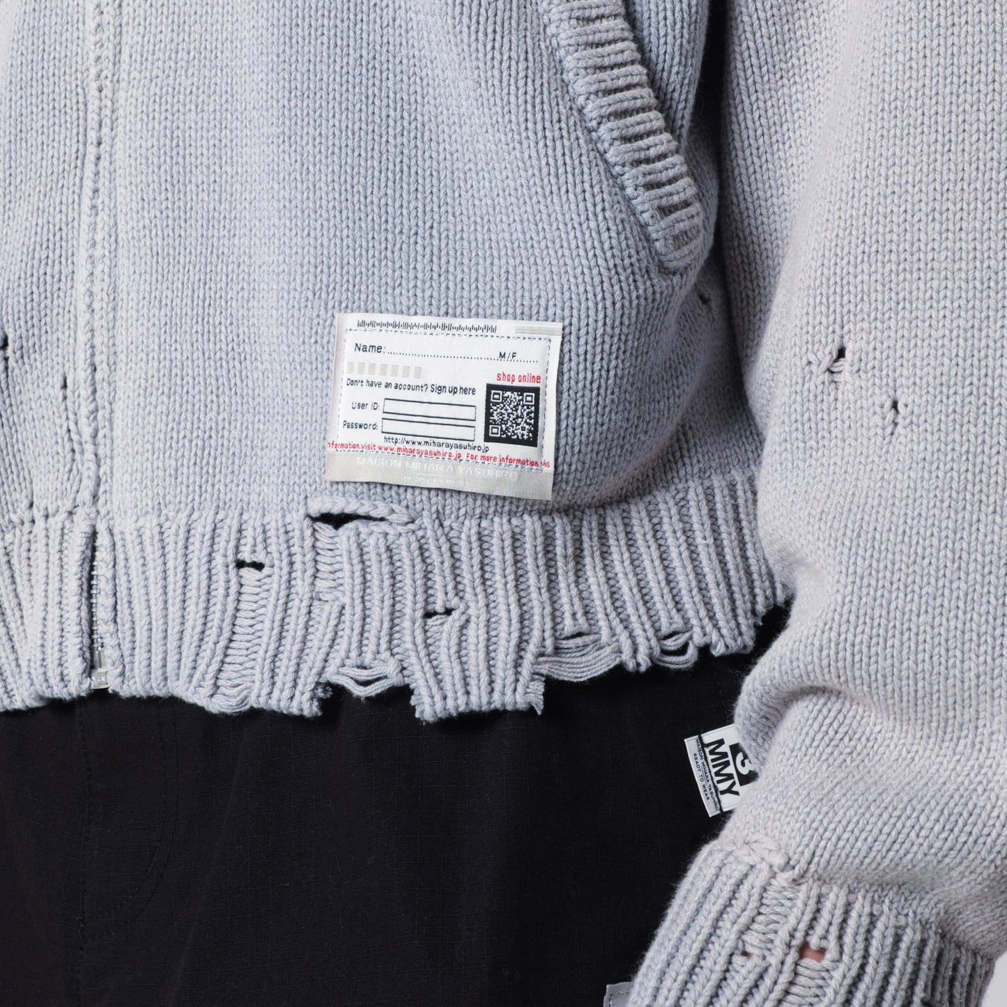 Maison Mihara Yasuhiro Jacquard Cardigan With Dachshund In Distressed Cotton Blend Men MAISON MIHARA YASUHIRO