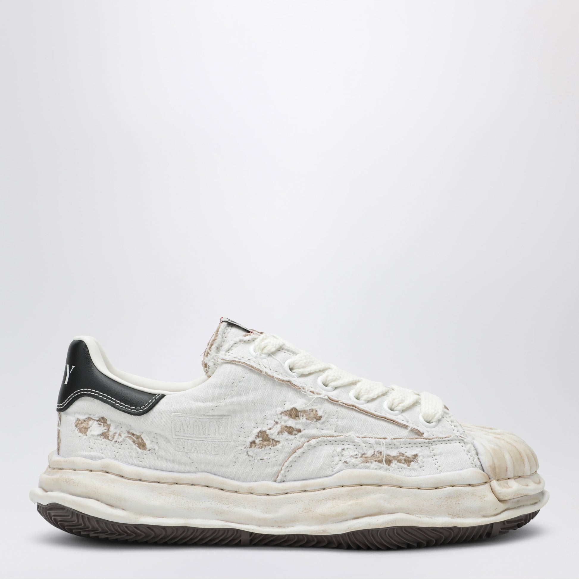 Maison Mihara Yasuhiro Blakey Sneakers In White Canvas With Worn Effect Men MAISON MIHARA YASUHIRO