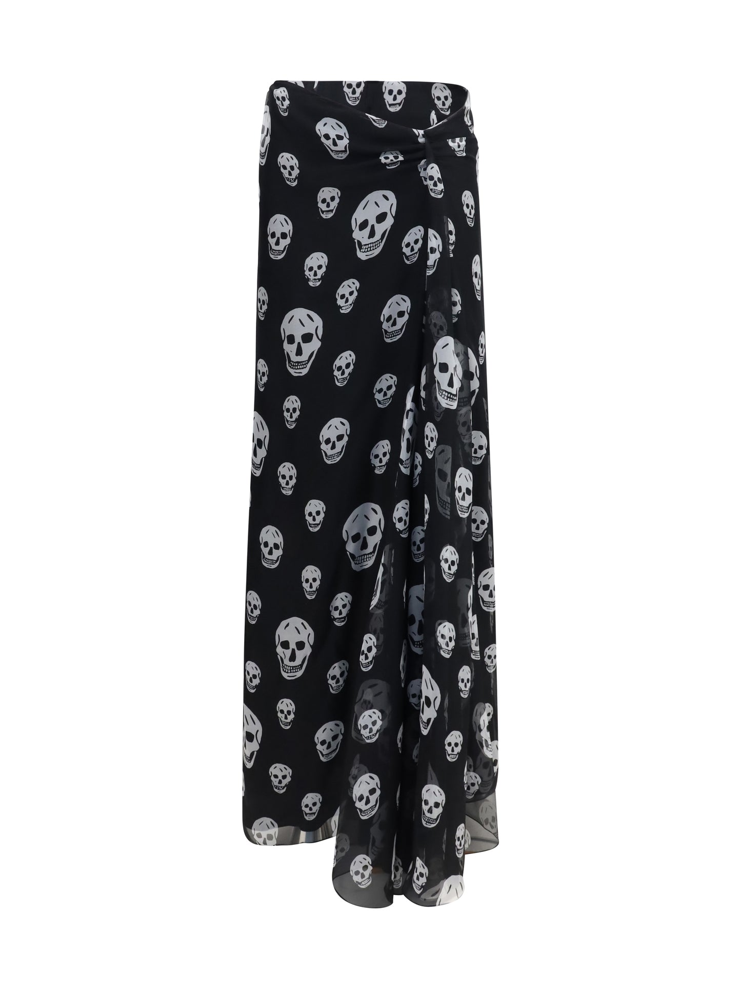 Alexander Mcqueen Women Draped Long Skull Skirt ALEXANDER MCQUEEN
