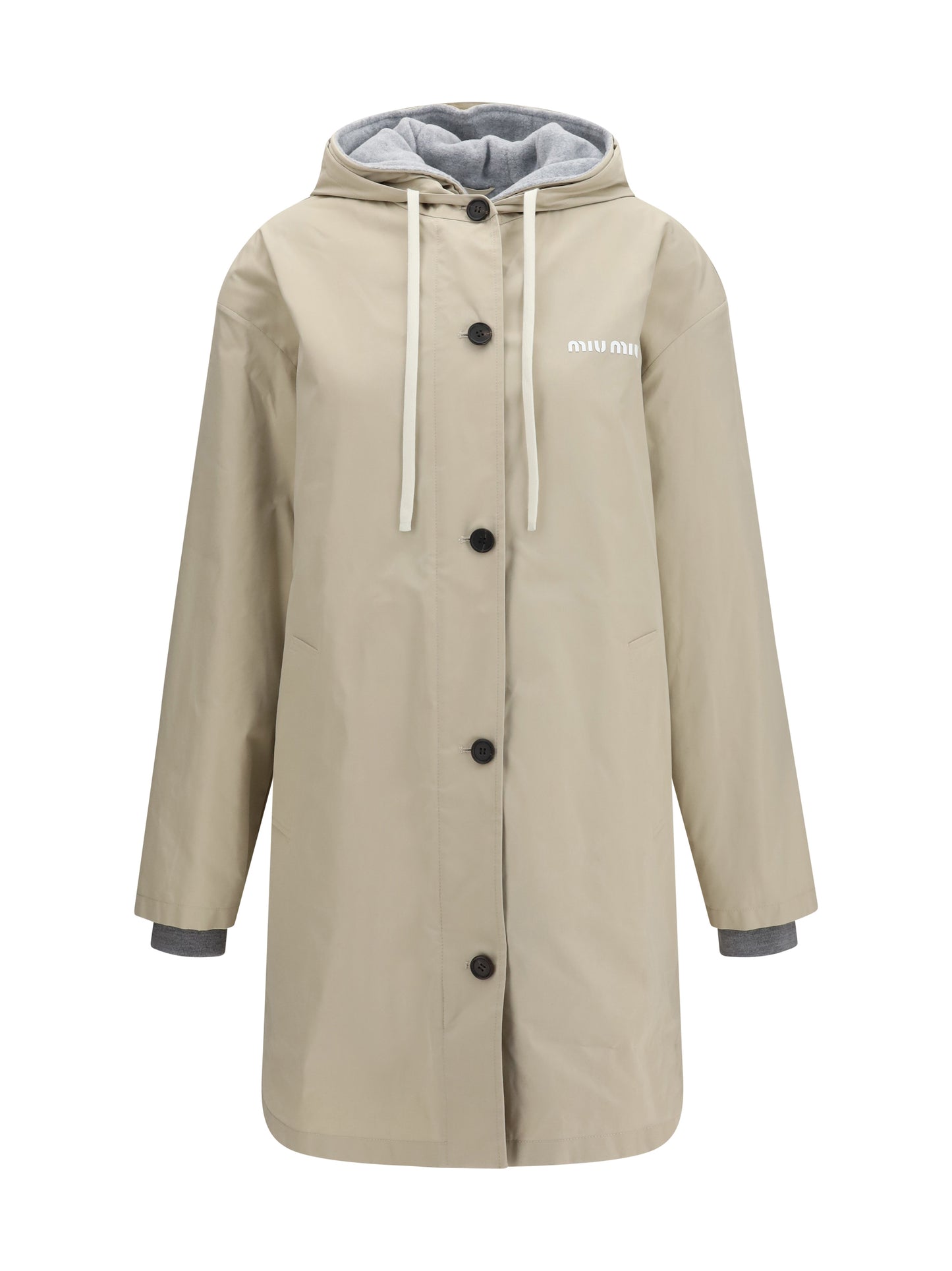 Miu Miu Women Single-Breasted Coat In Panama And Fleece MIU MIU