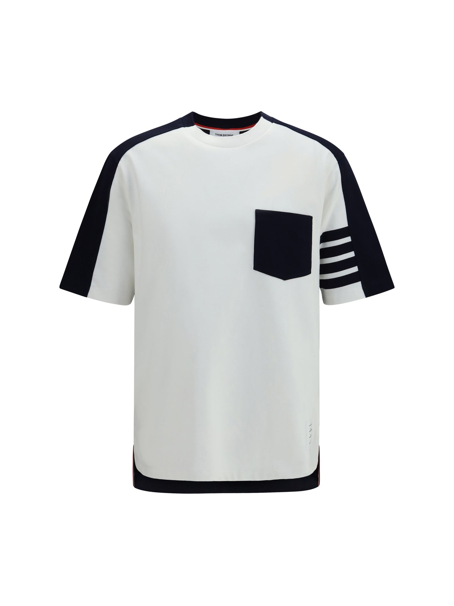 Thom Browne Men Colorblock T-Shirt With 4-Bar Detail THOM BROWNE
