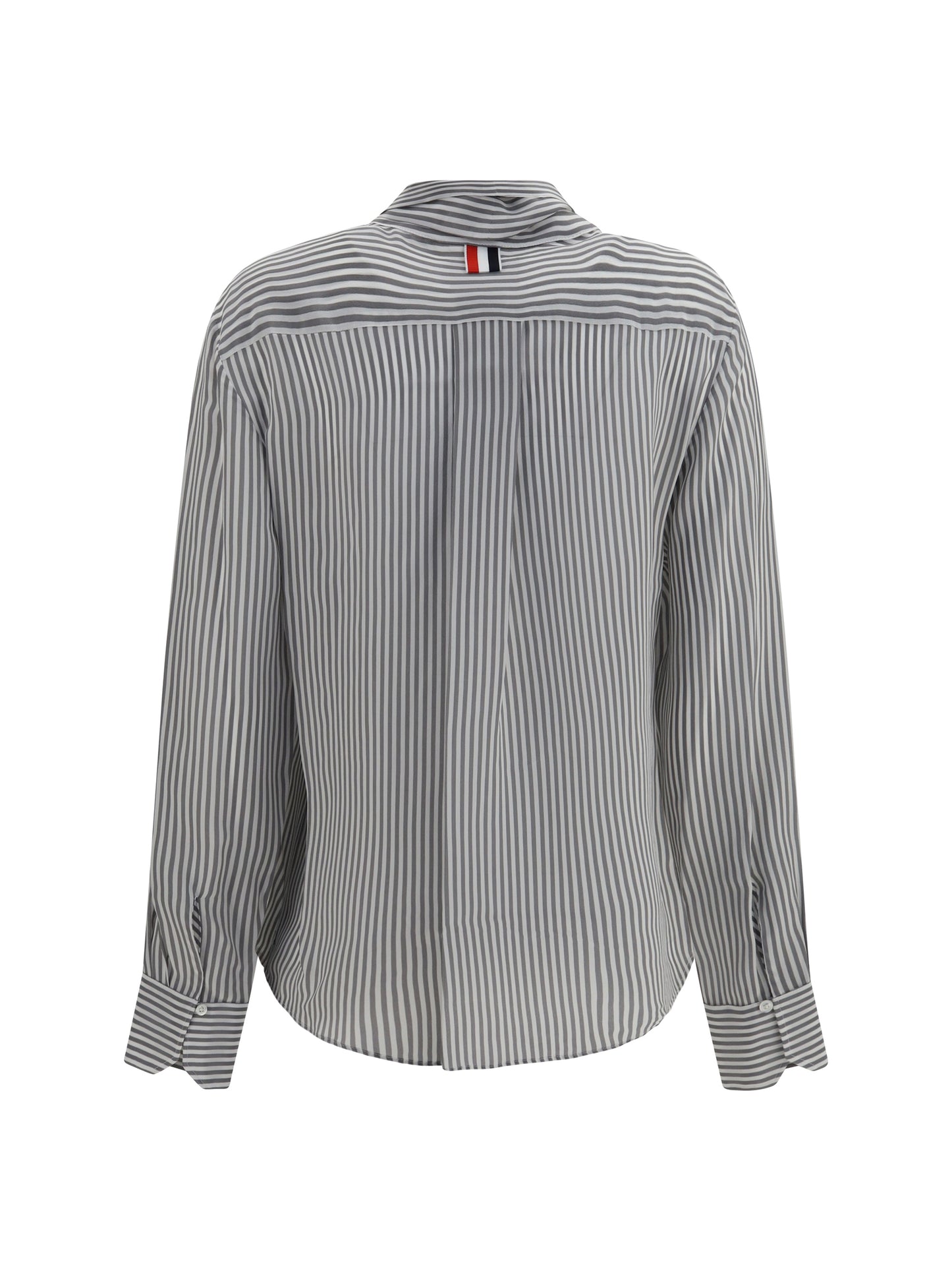 Thom Browne Women Striped Silk Shirt With Removable Collar THOM BROWNE