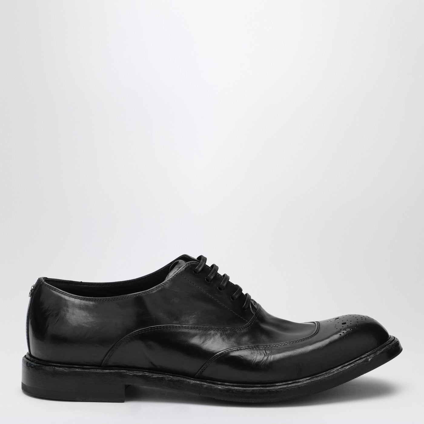Dolce&Gabbana Washed Black Calfskin Lace-Up Shoe Men DOLCE & GABBANA