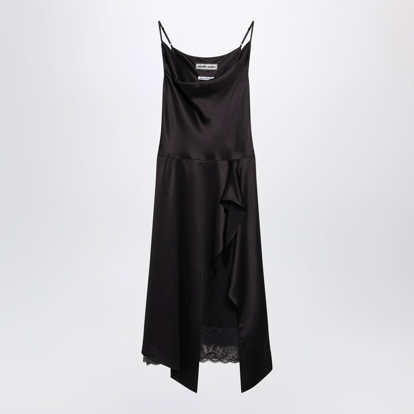 Acne Studios Shiny Satin Slip Dress Dark Brown Women ACNE STUDIOS