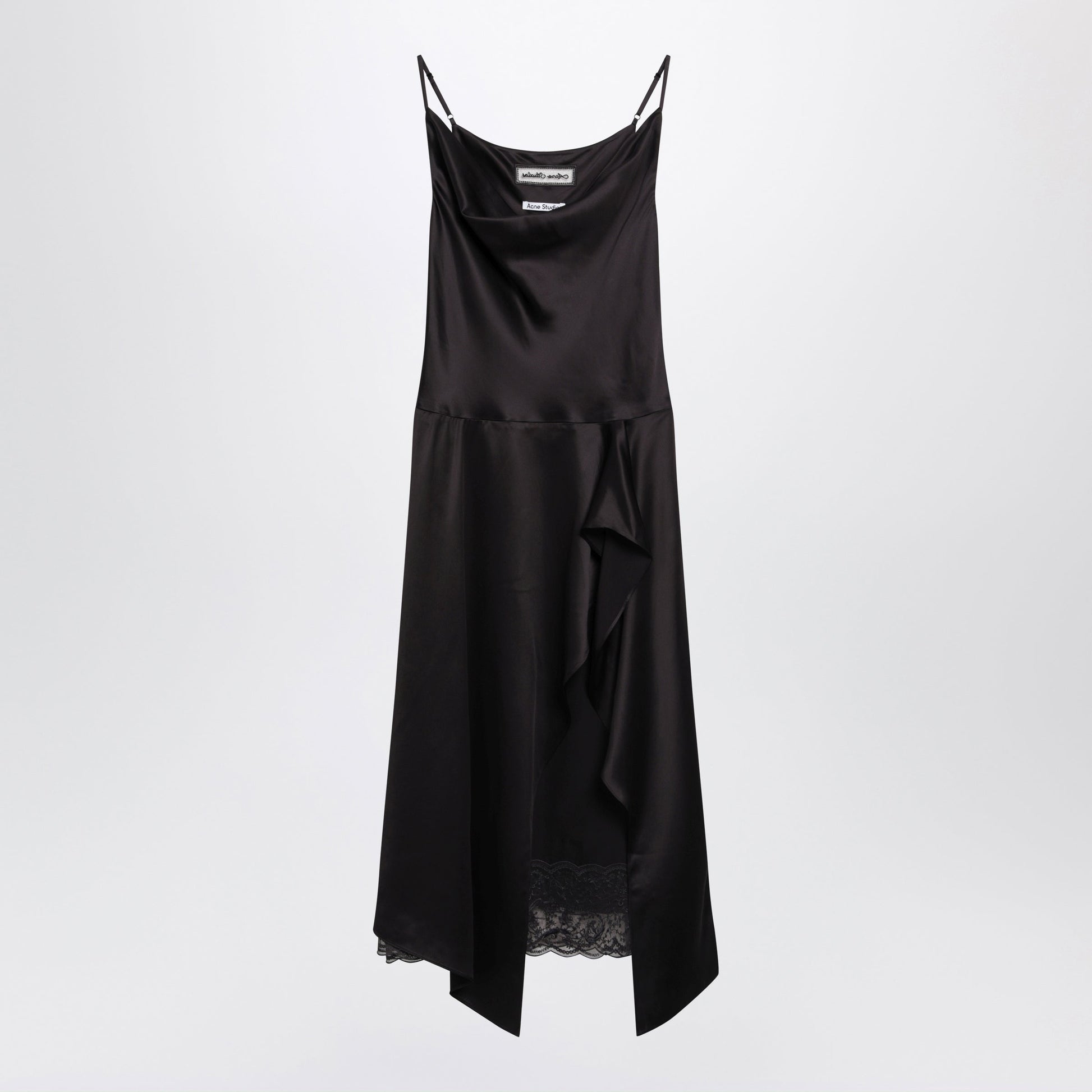 Acne Studios Shiny Satin Slip Dress Dark Brown Women ACNE STUDIOS