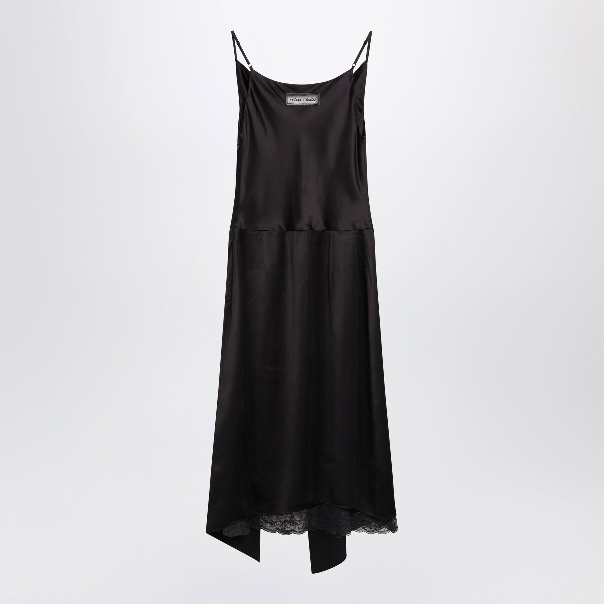 Acne Studios Shiny Satin Slip Dress Dark Brown Women ACNE STUDIOS