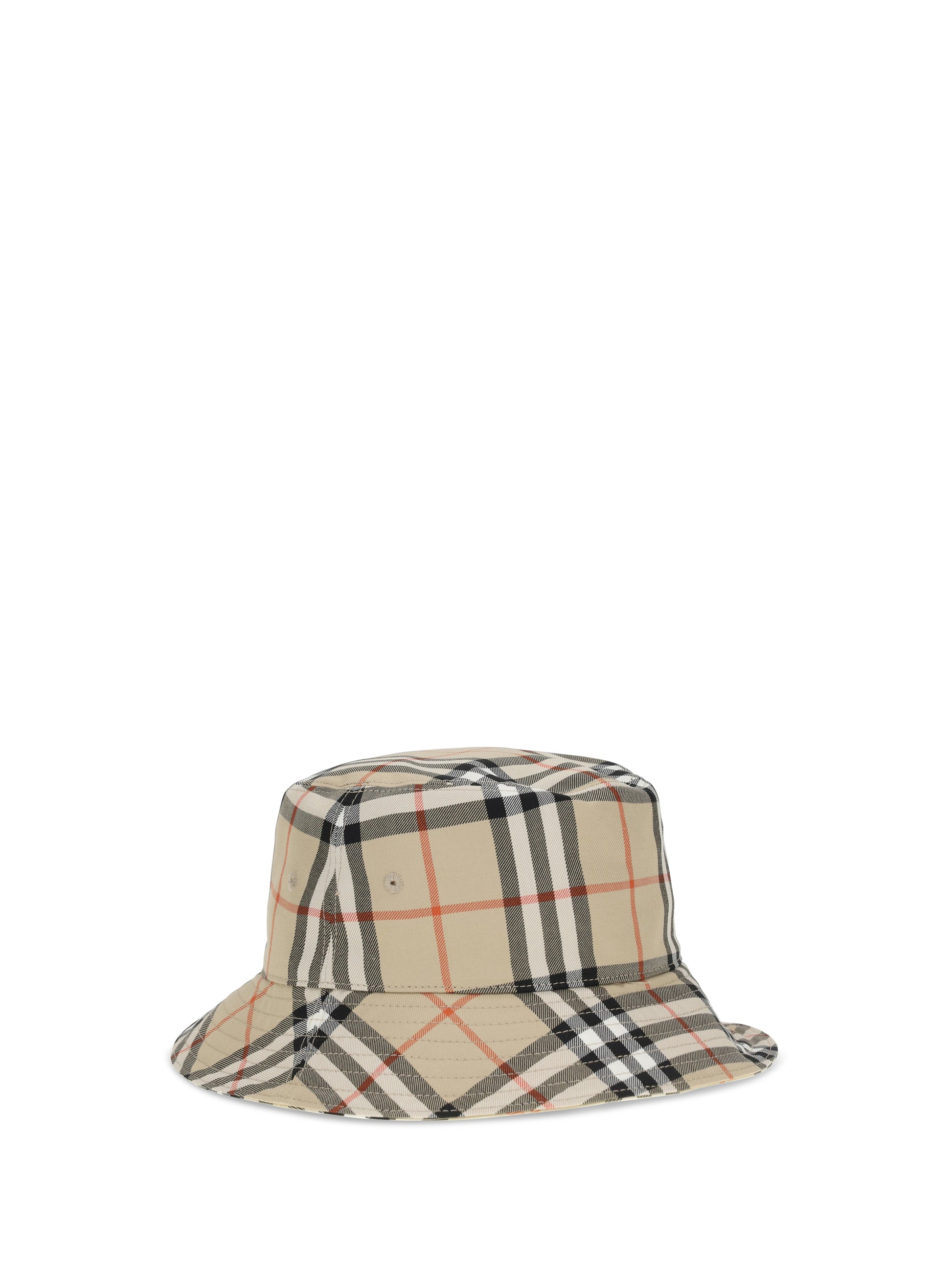 Burberry Men Check Cotton Bucket Hat BURBERRY