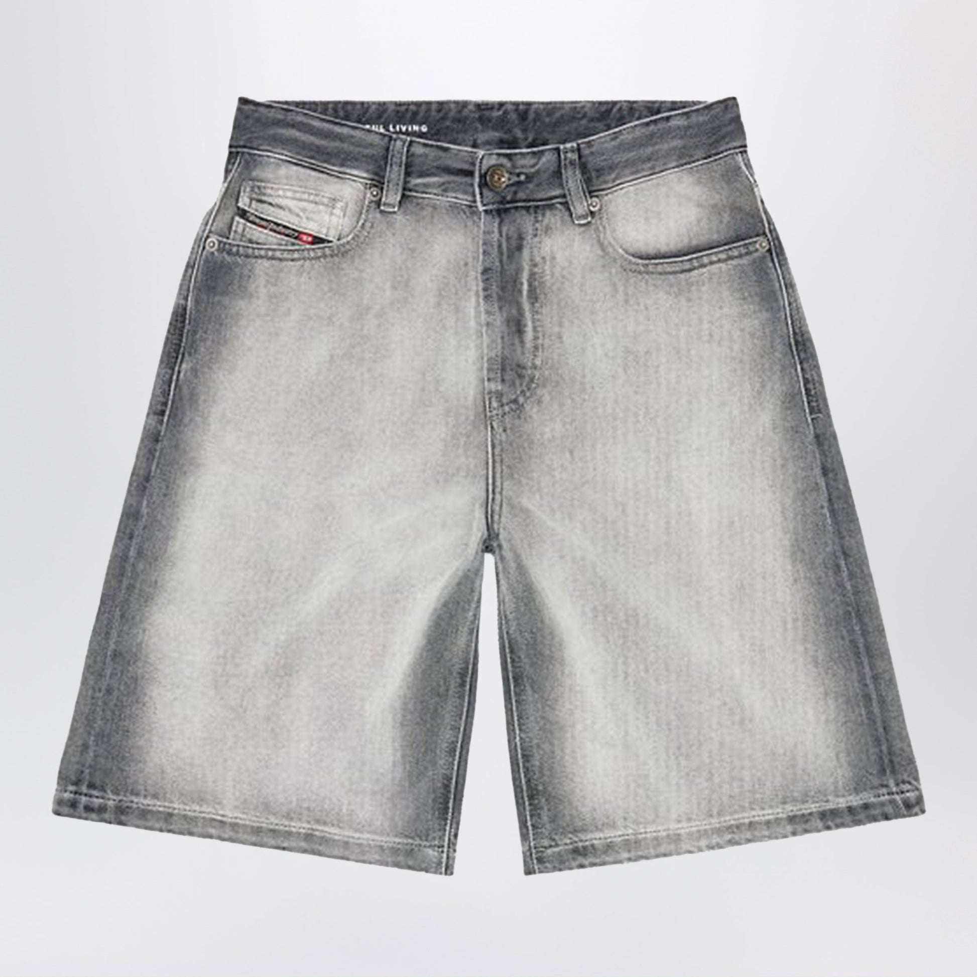 Diesel Grey De-Sire Skeleton Denim Bermuda Shorts Women DIESEL