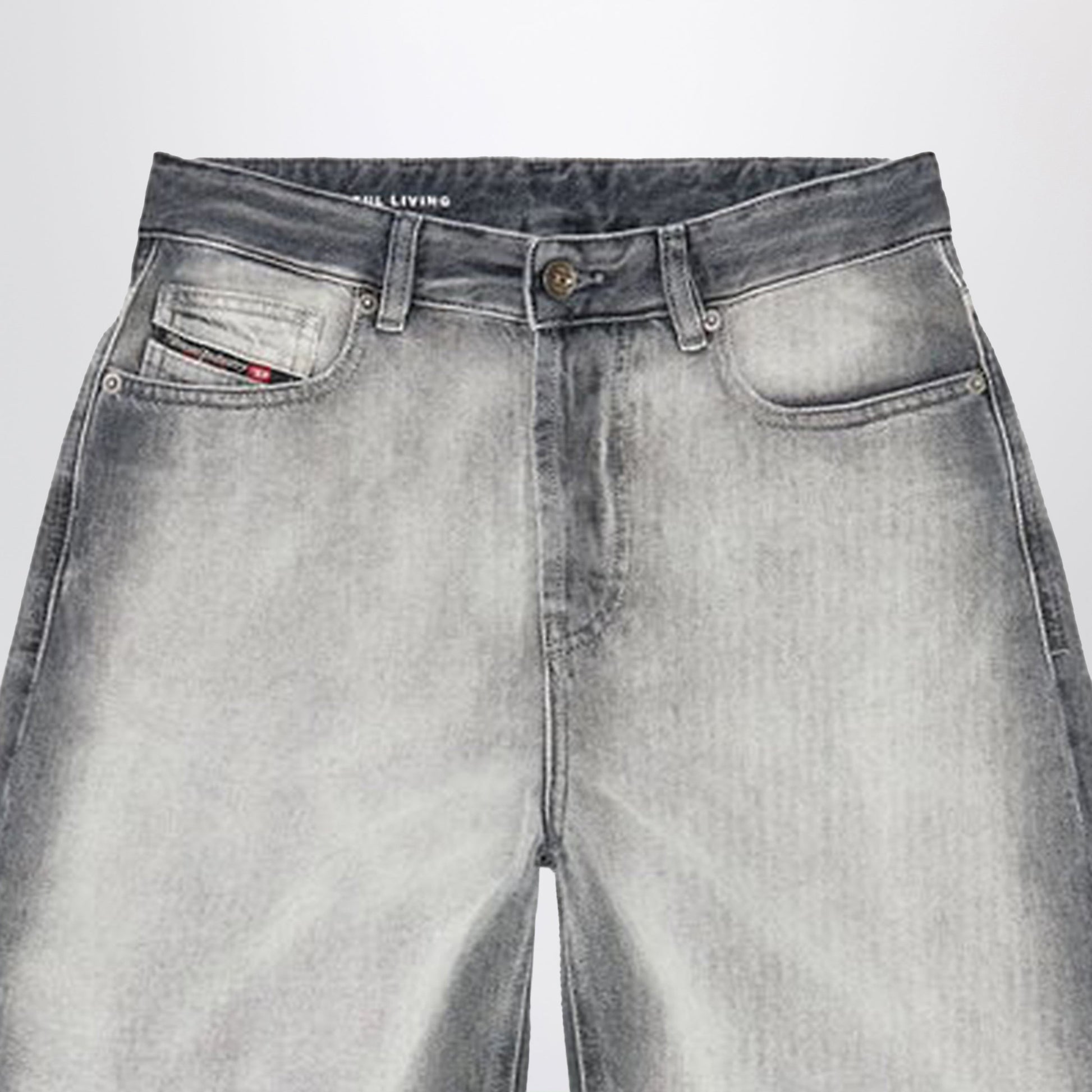Diesel Grey De-Sire Skeleton Denim Bermuda Shorts Women DIESEL