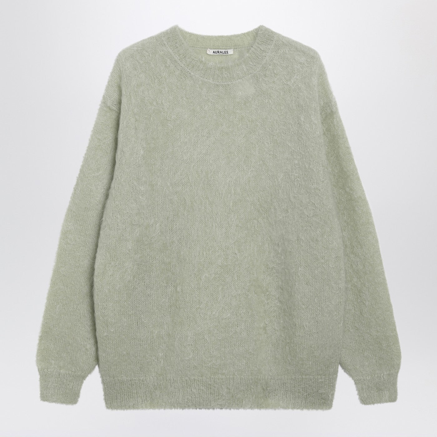 Auralee Light Green Brushed Mohair-Blend Sweater Men AURALEE