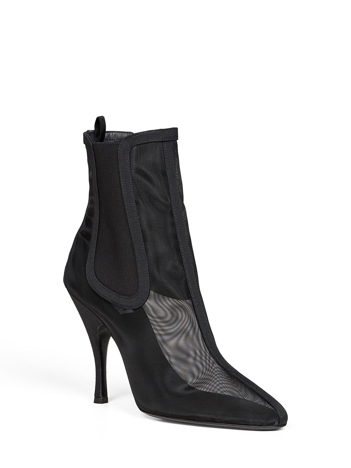 Alaïa Women Black Mesh Heeled Chelsea Boots ALAIA