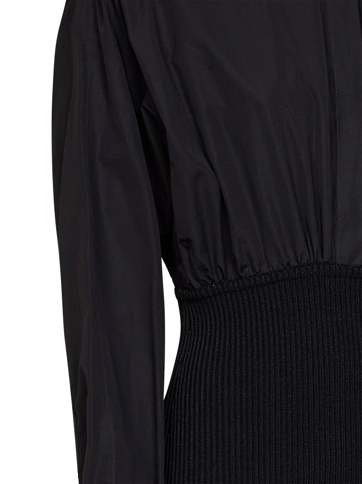 Alaïa Women Black Cotton Poplin Shirt With Ribbed Waist ALAIA