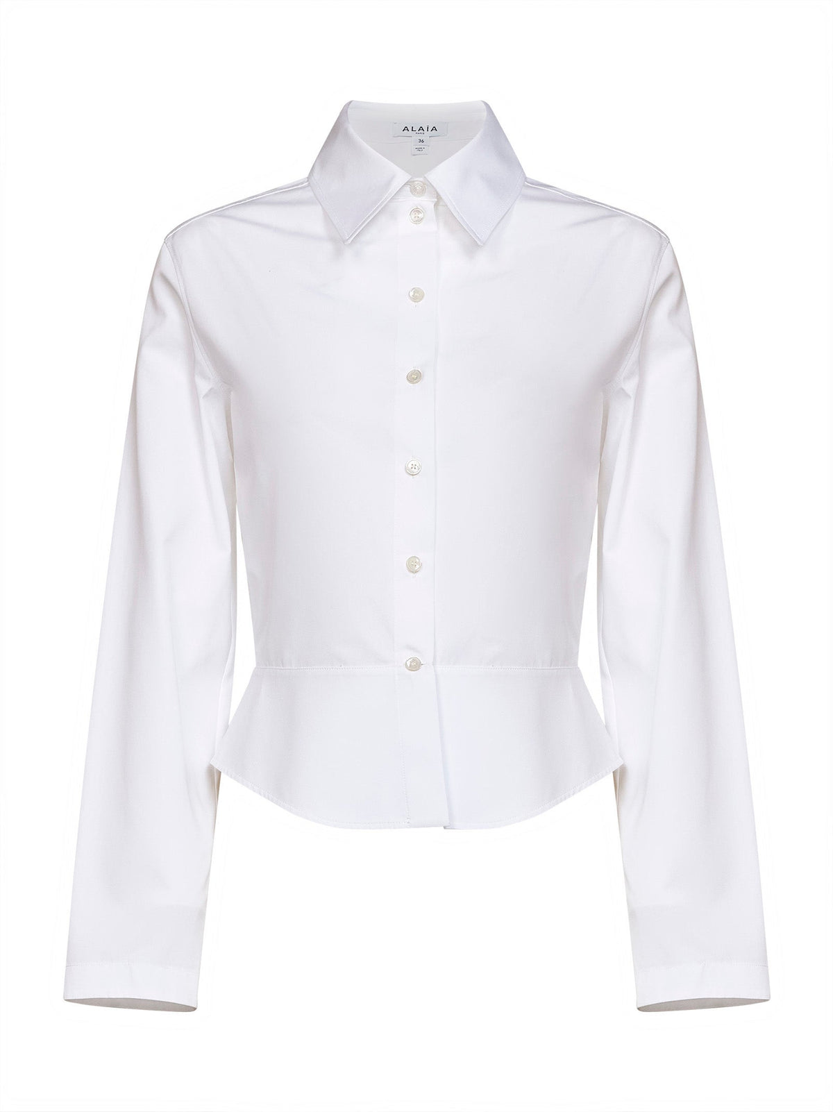 Alaïa Women White Cotton Poplin Peplum Shirt ALAIA
