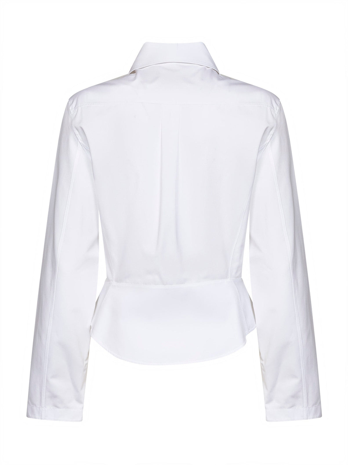 Alaïa Women White Cotton Poplin Peplum Shirt ALAIA