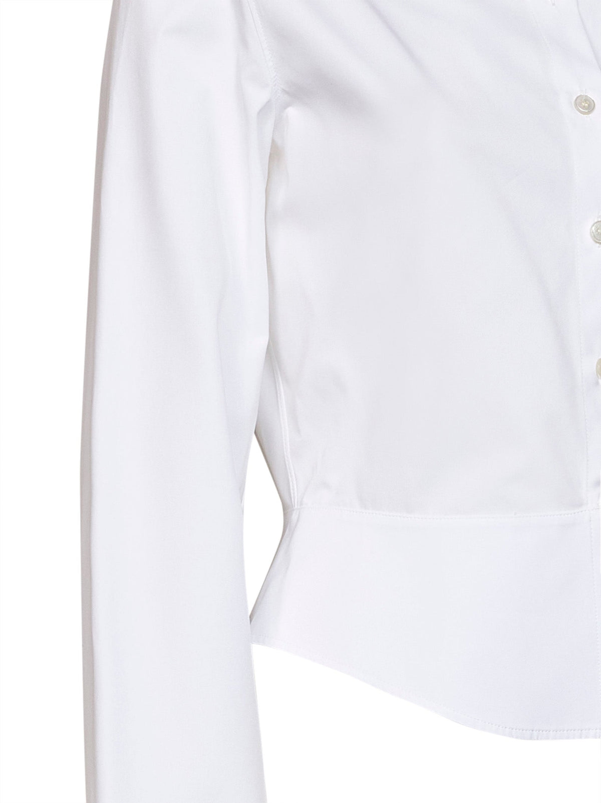 Alaïa Women White Cotton Poplin Peplum Shirt ALAIA