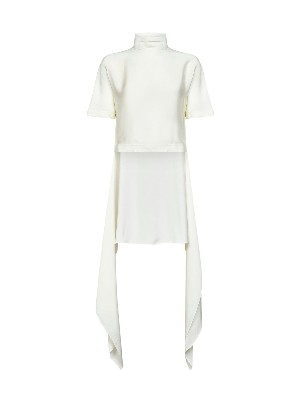 Alaïa Women Cream White Cady Asymmetric Top ALAIA