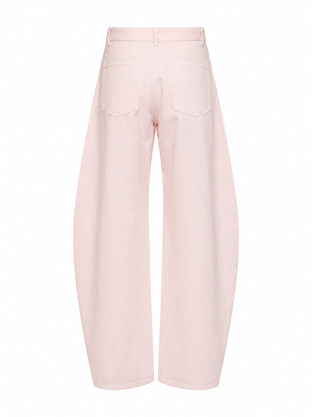 Alaïa Women Pink Dyed Cotton Denim Low-Rise Round Jeans ALAIA