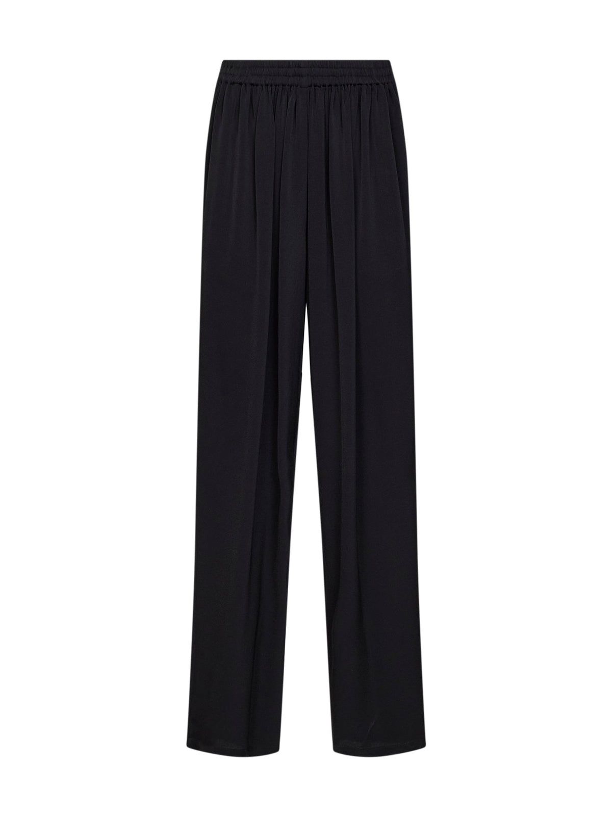 Alaïa Women Black Cady Straight Trousers With Contrasting Bands ALAIA