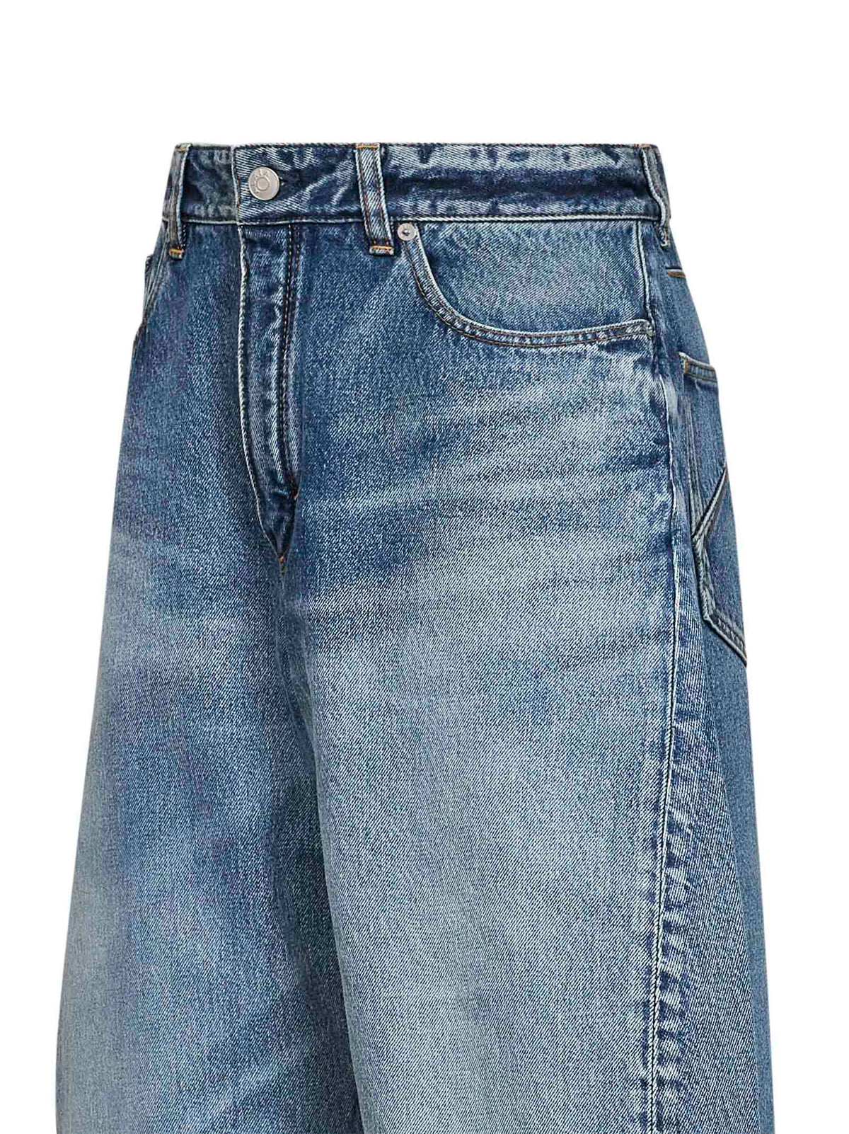Alaïa Women Faded Blue Denim Rodeo Jeans ALAIA