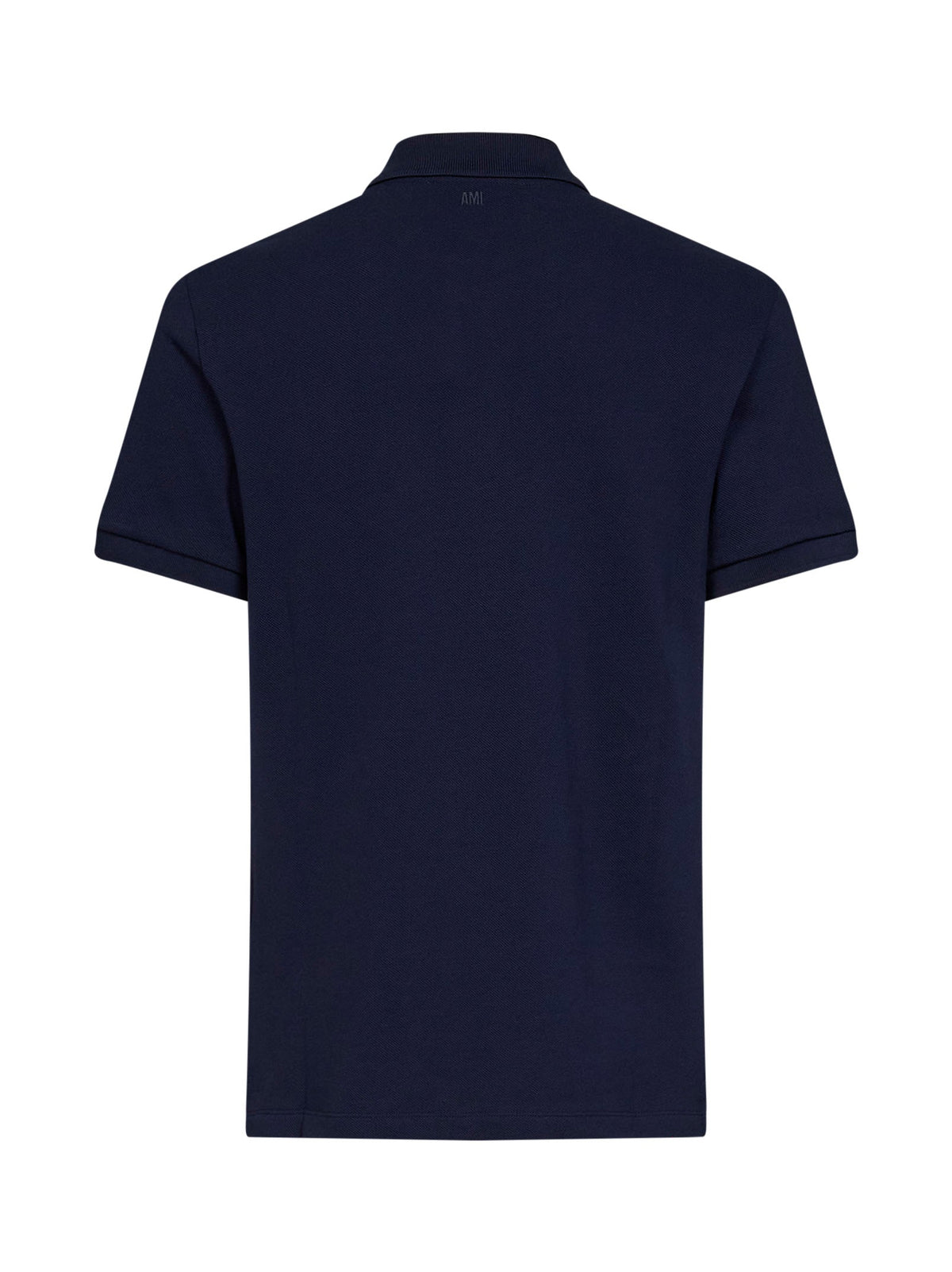 Ami Paris Men Midnight Blue Cotton Piqué Ami De Cœur Polo Shirt AMI PARIS