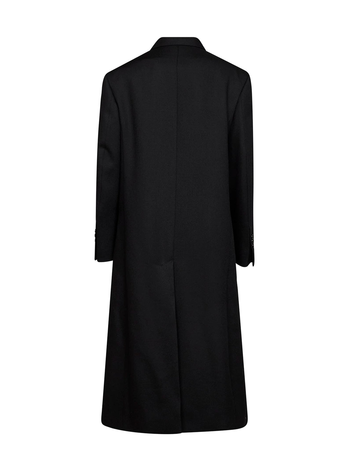 Ami Paris Women Black Virgin Wool Long Double-Breasted Coat AMI PARIS