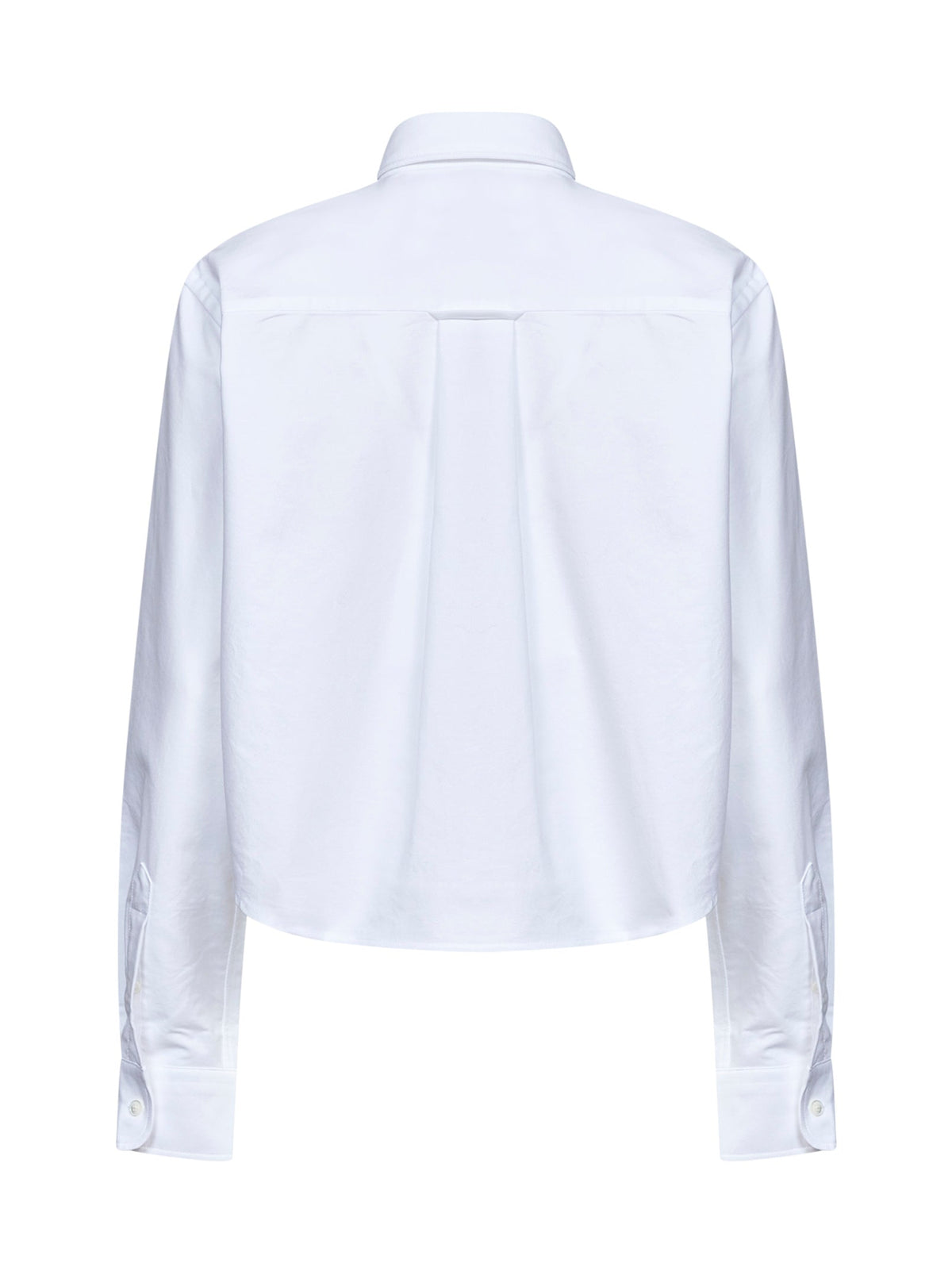 Ami Paris Women White Cotton Poplin Cropped Shirt AMI PARIS
