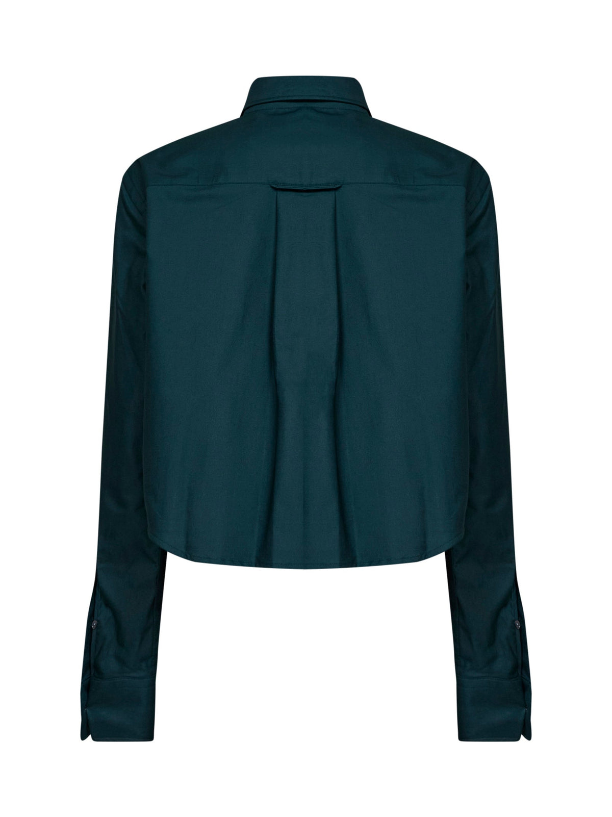 Ami Paris Women Green Cotton Poplin Cropped Shirt AMI PARIS