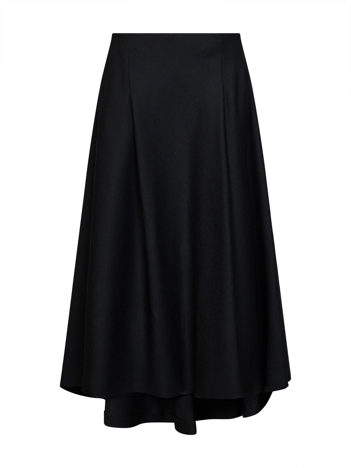 Ami Paris Women Black Wool A-Line Maxi Skirt AMI PARIS