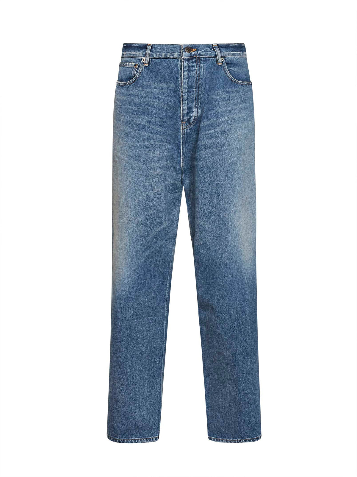 Balenciaga Men Dark Blue Organic Japanese Denim Baggy Jeans BALENCIAGA