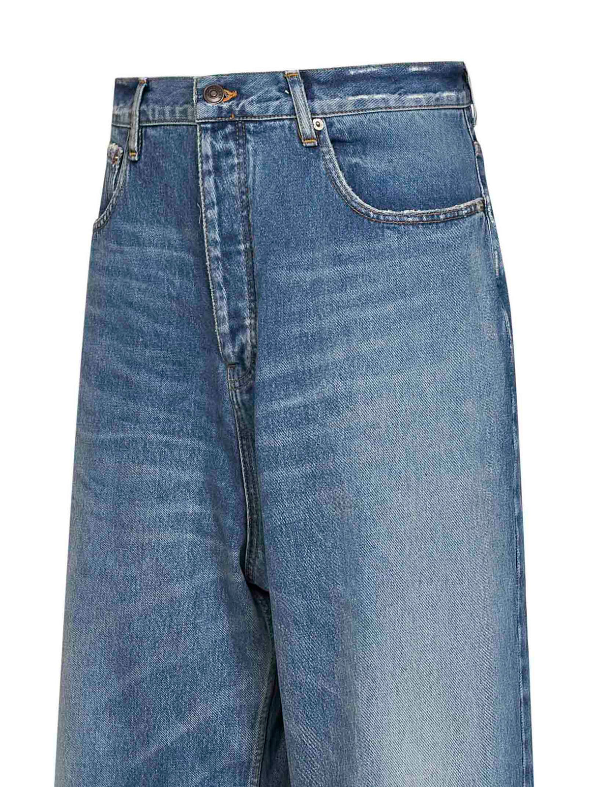 Balenciaga Men Dark Blue Organic Japanese Denim Baggy Jeans BALENCIAGA