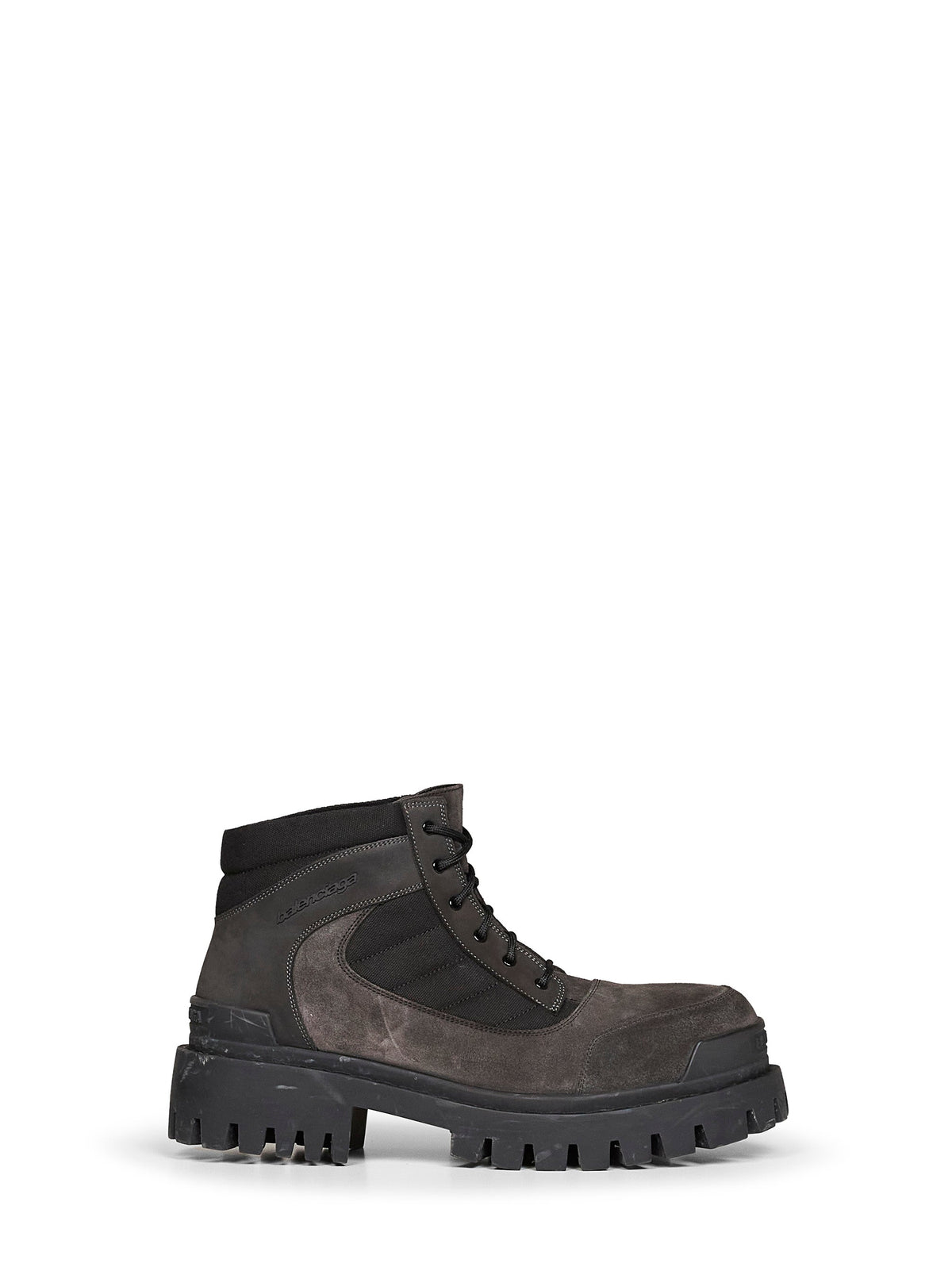 Balenciaga Men Brown And Black Combat Strike Low Boots BALENCIAGA