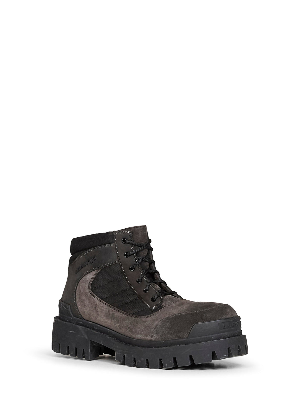 Balenciaga Men Brown And Black Combat Strike Low Boots BALENCIAGA