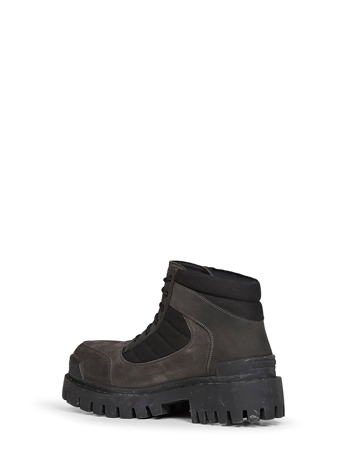 Balenciaga Men Brown And Black Combat Strike Low Boots BALENCIAGA