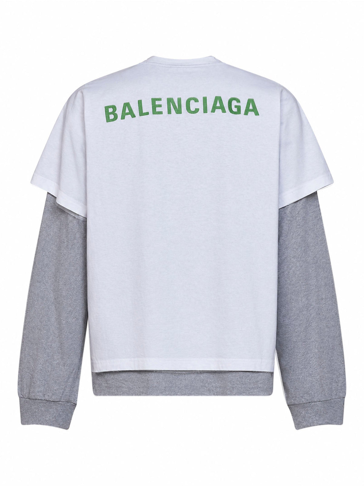 Balenciaga Men White And Grey Double T-Shirt Long-Sleeved T-Shirt BALENCIAGA