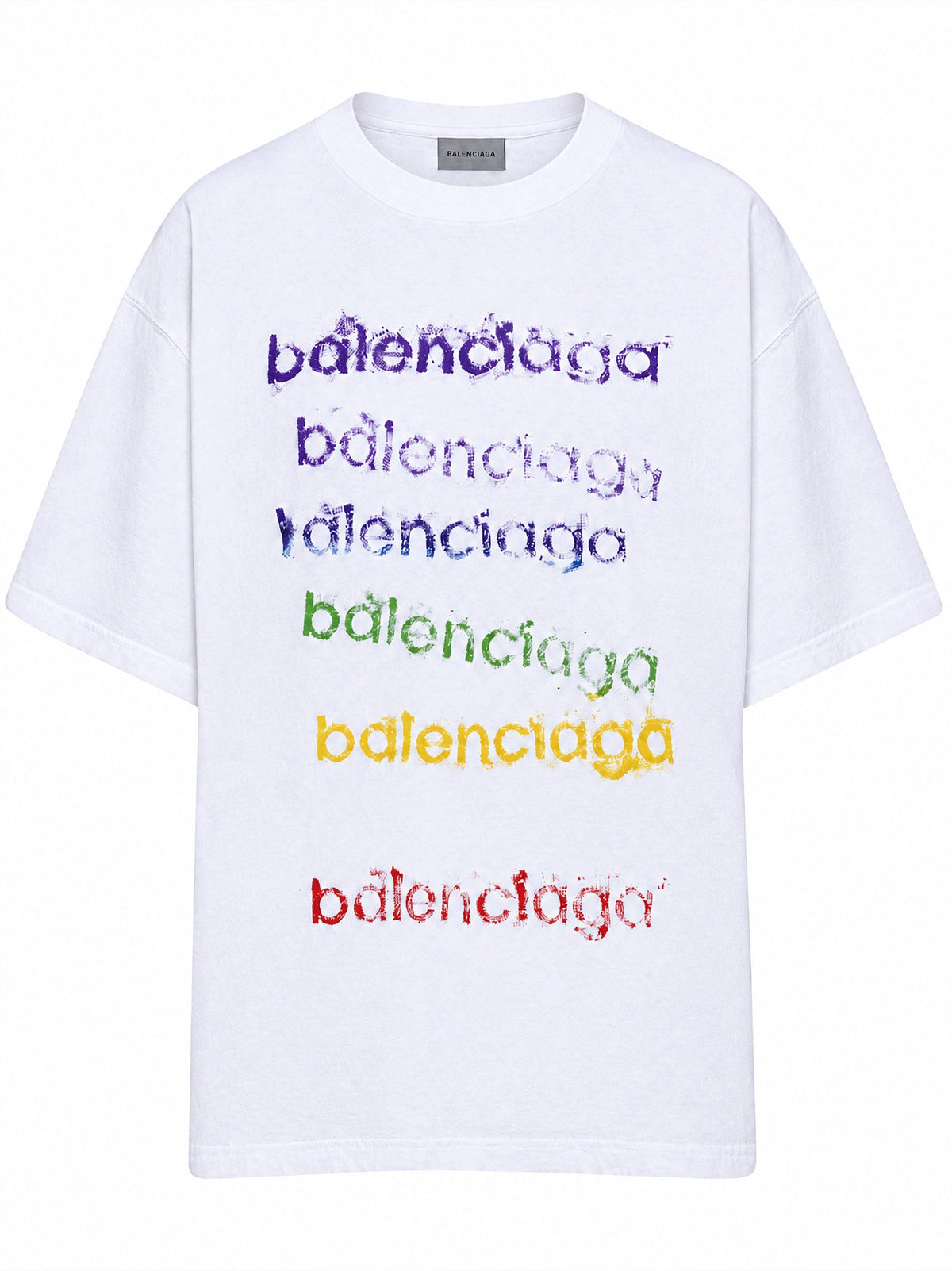 Balenciaga Women White Cotton Oversized T-Shirt T-Shirt With Logo Print BALENCIAGA