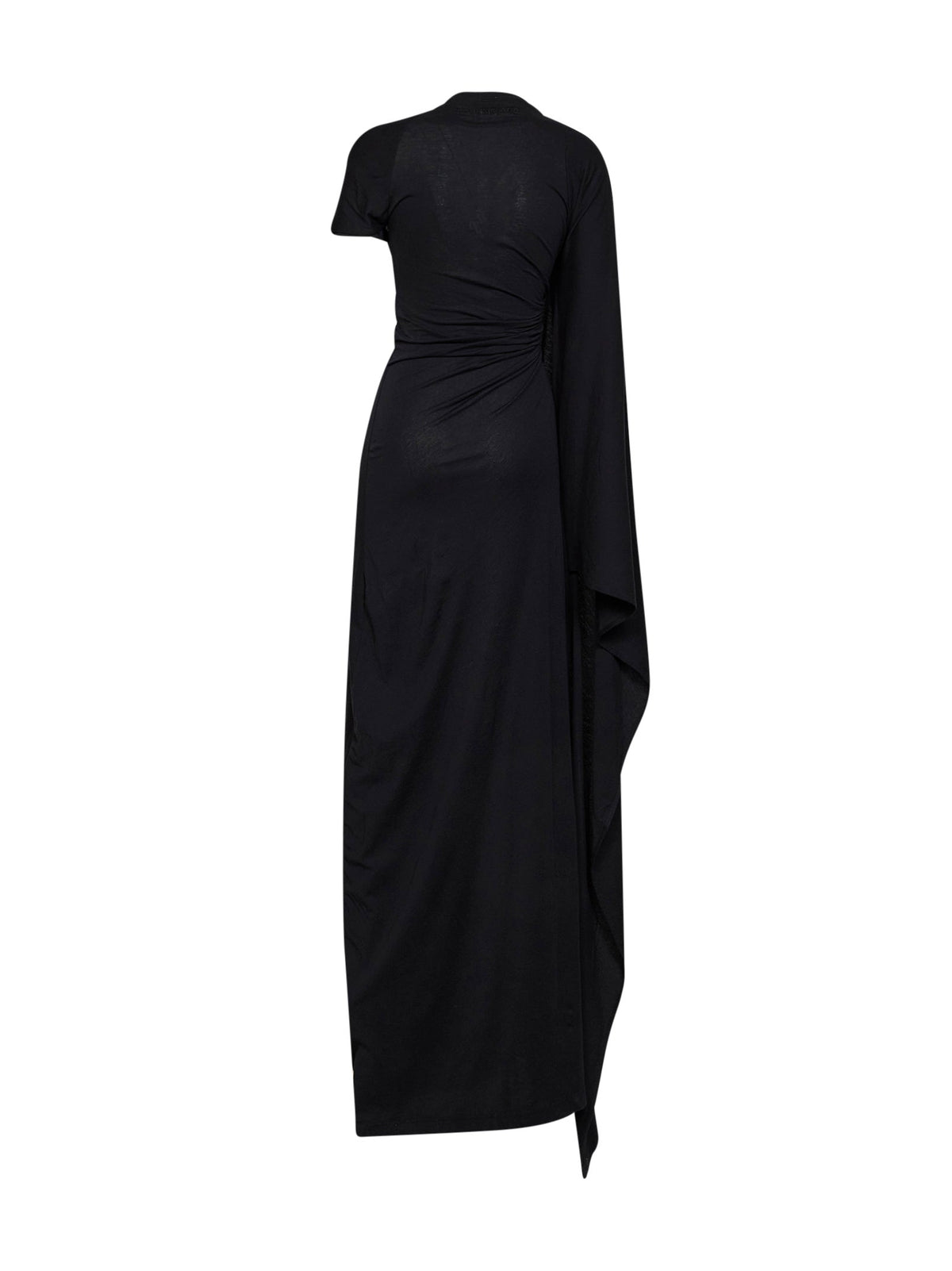 Balenciaga Women Black Thin Jersey Draped Cape Dress BALENCIAGA
