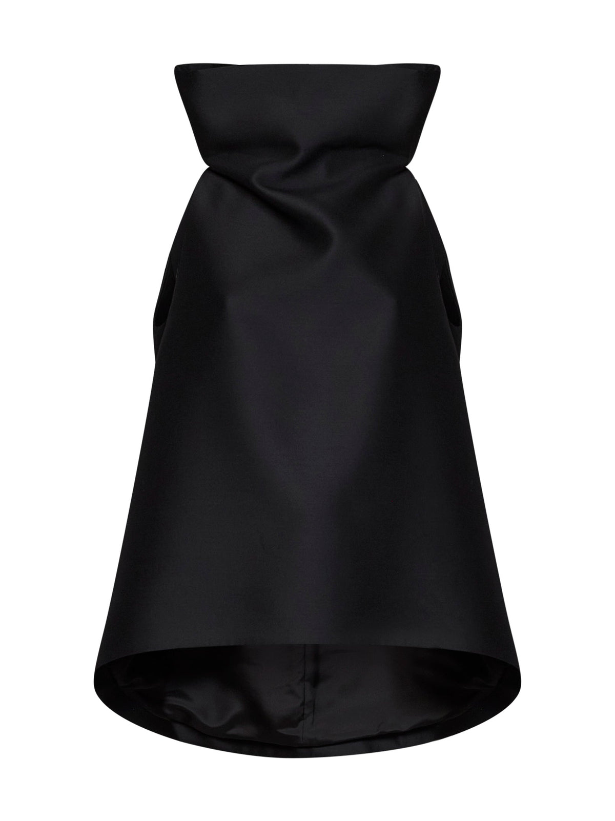 Balenciaga Women Black Silk And Wool Blend High Collar Top BALENCIAGA