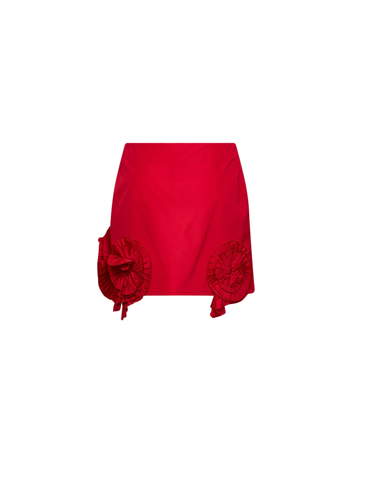 Blumarine Women Red Taffeta Mini Skirt With 3D Roses BLUMARINE