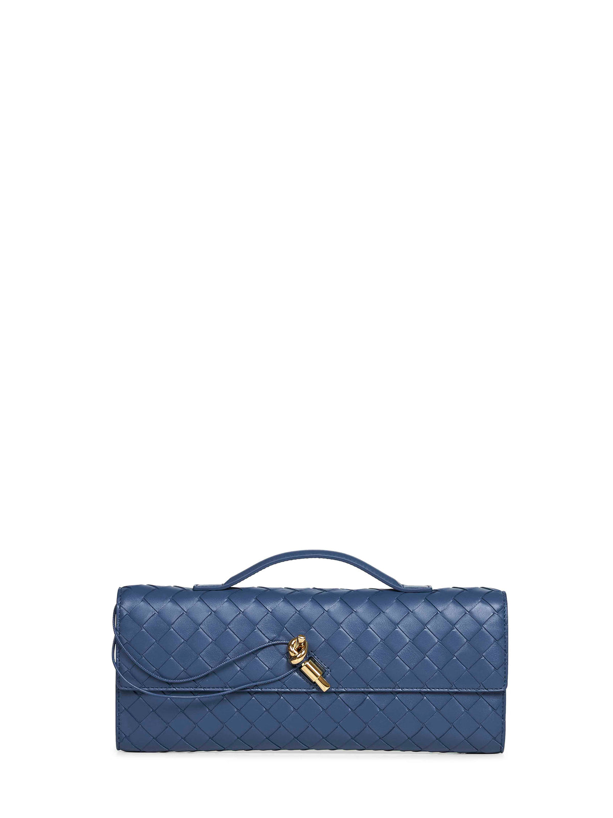 Bottega Veneta Women Blue Venezia Andiamo Clutch Top Handle Clutch Bag BOTTEGA VENETA