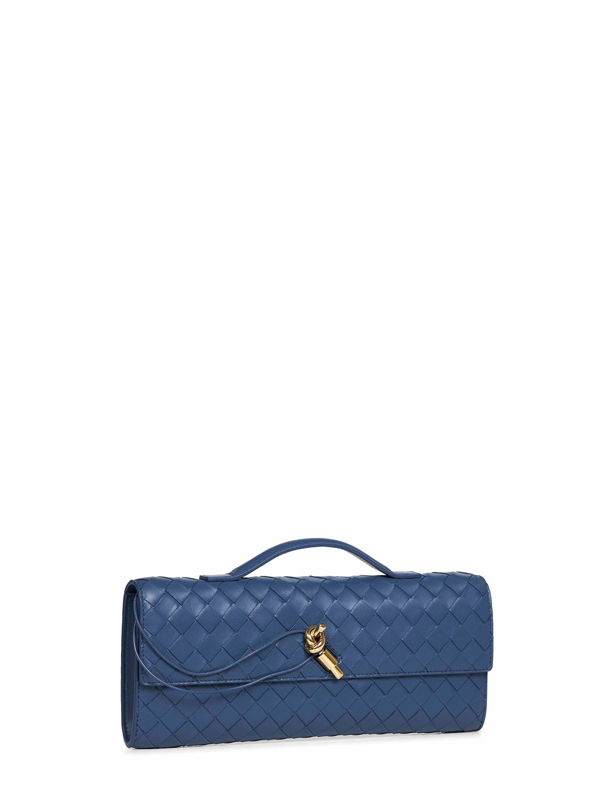 Bottega Veneta Women Blue Venezia Andiamo Clutch Top Handle Clutch Bag BOTTEGA VENETA