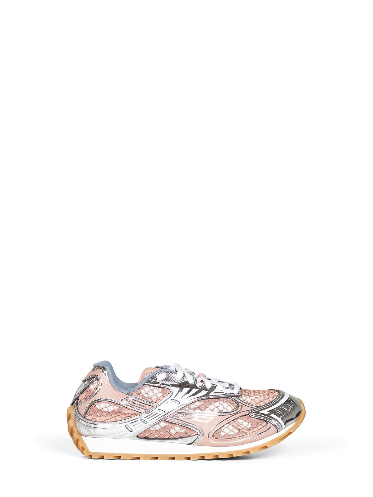 Bottega Veneta Women White And Terra Pink Technical Fabric And Mesh Orbit Sneakers BOTTEGA VENETA