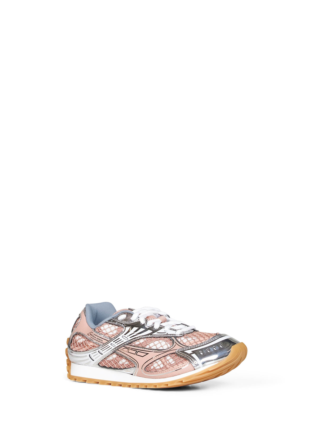 Bottega Veneta Women White And Terra Pink Technical Fabric And Mesh Orbit Sneakers BOTTEGA VENETA
