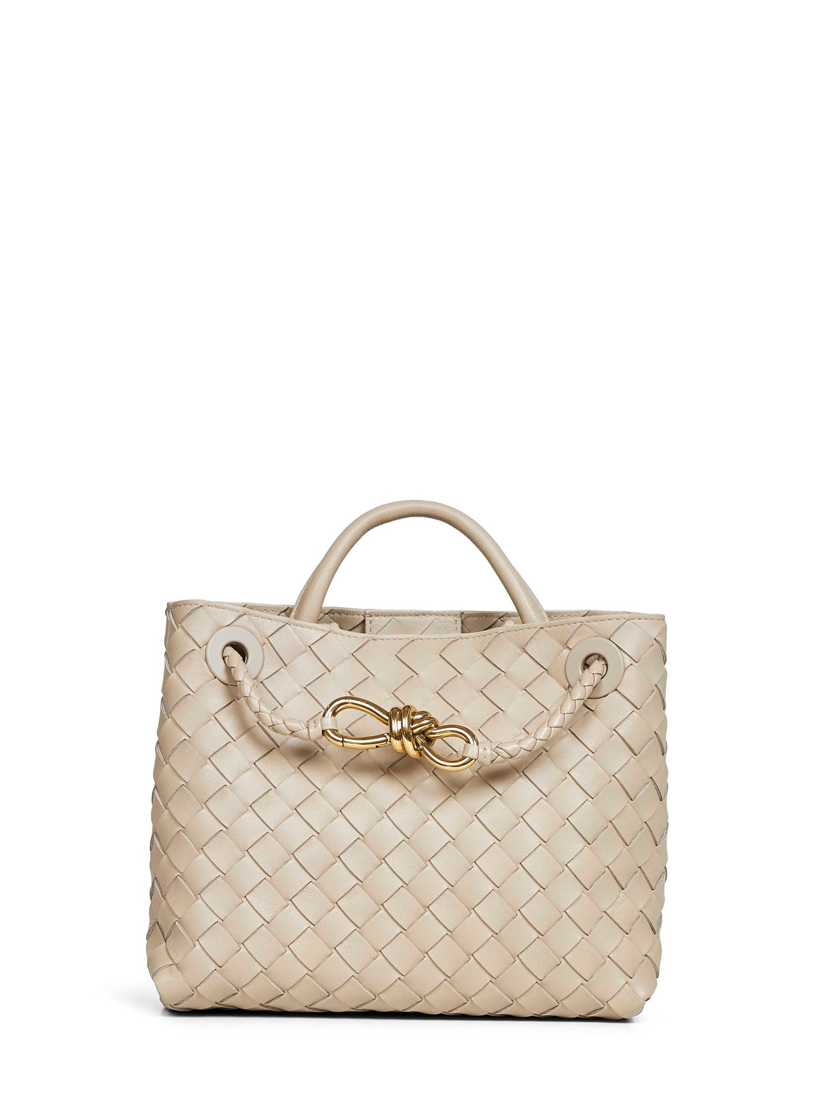 Bottega Veneta Women Ecru Small Andiamo Top Handle Bag BOTTEGA VENETA