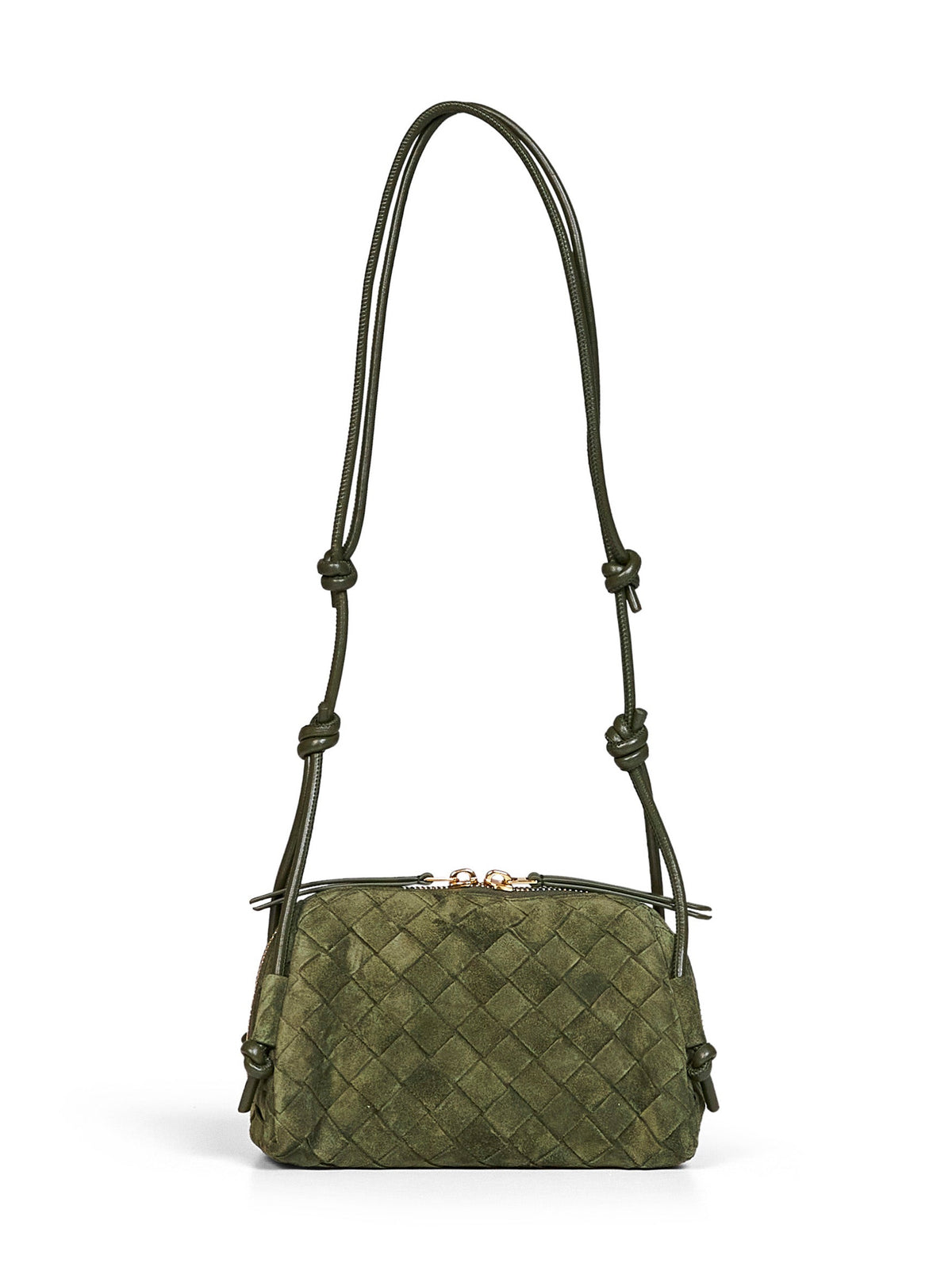 Bottega Veneta Women Green Tweed Concert Pouch BOTTEGA VENETA