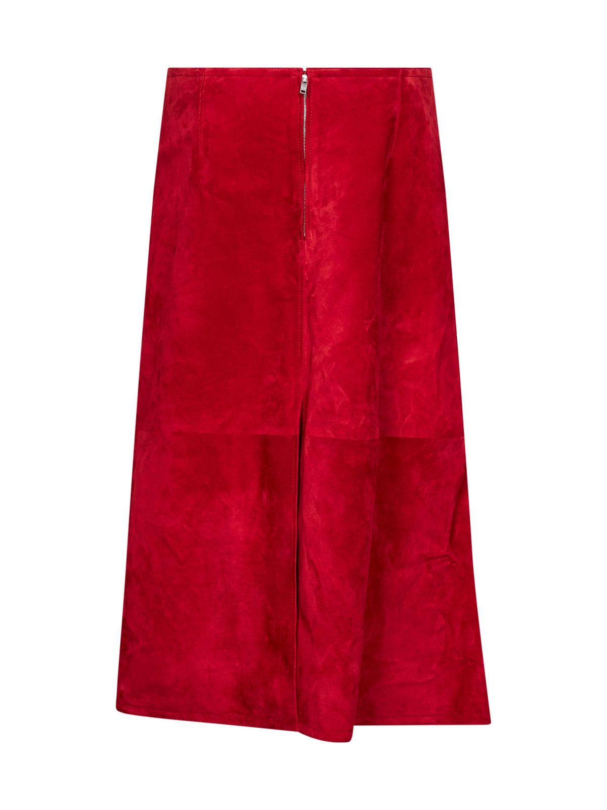 Bottega Veneta Women Red Suede Wrap Midi Skirt BOTTEGA VENETA