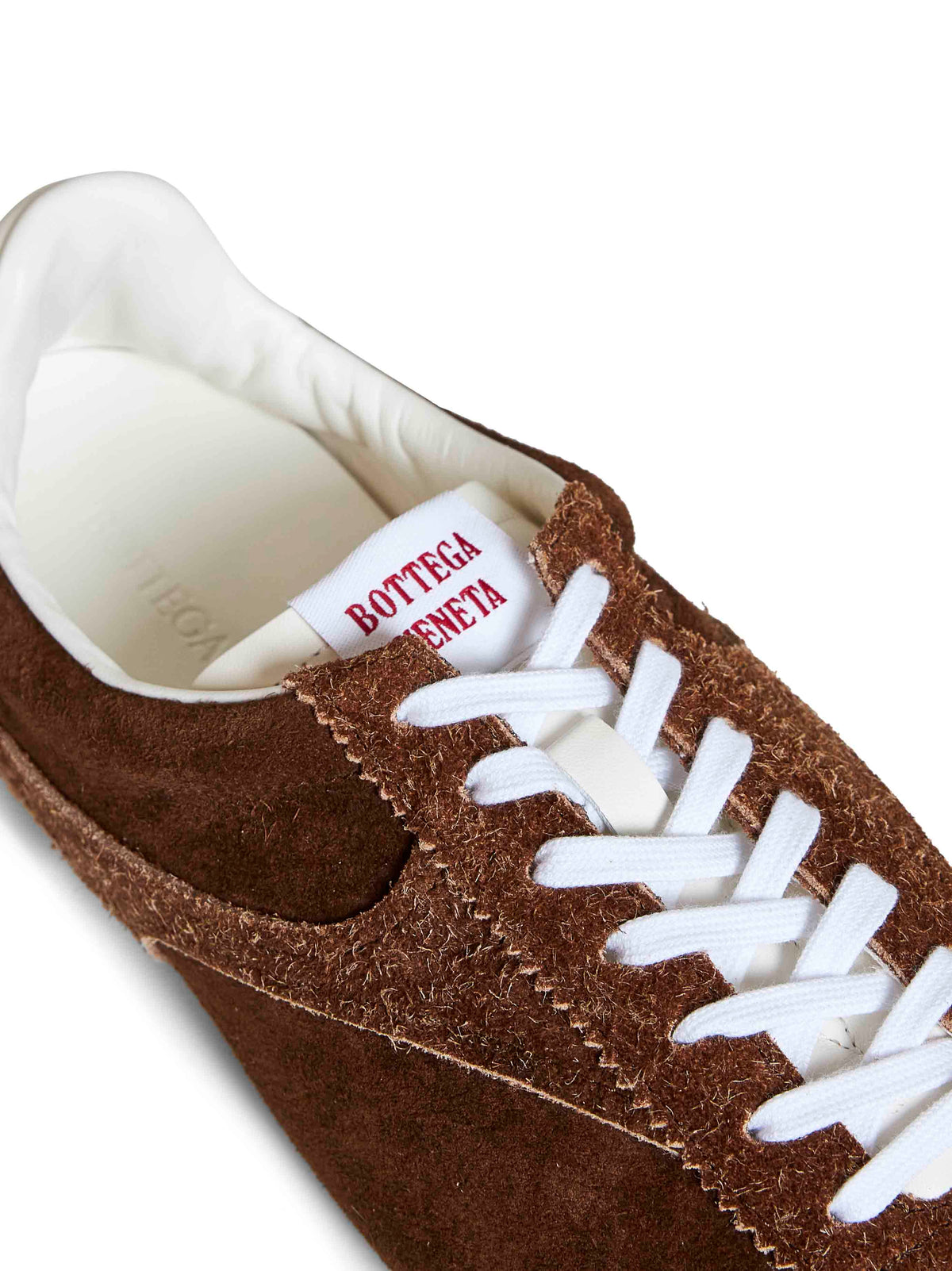 Bottega Veneta Men Cocoa Suede Shot Low-Top Lace-Up Sneakers BOTTEGA VENETA