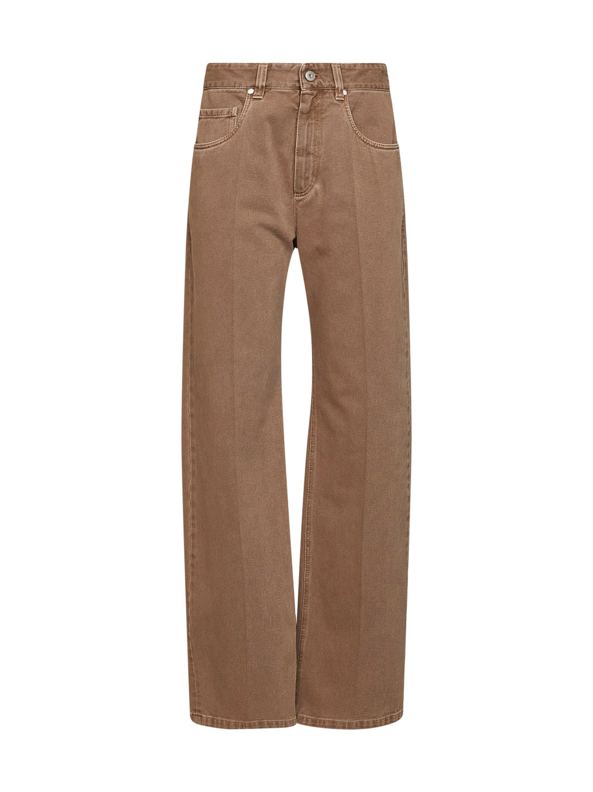 Brunello Cucinelli Women Warm Amber Dyed Denim Contemporary Loose Jeans BRUNELLO CUCINELLI
